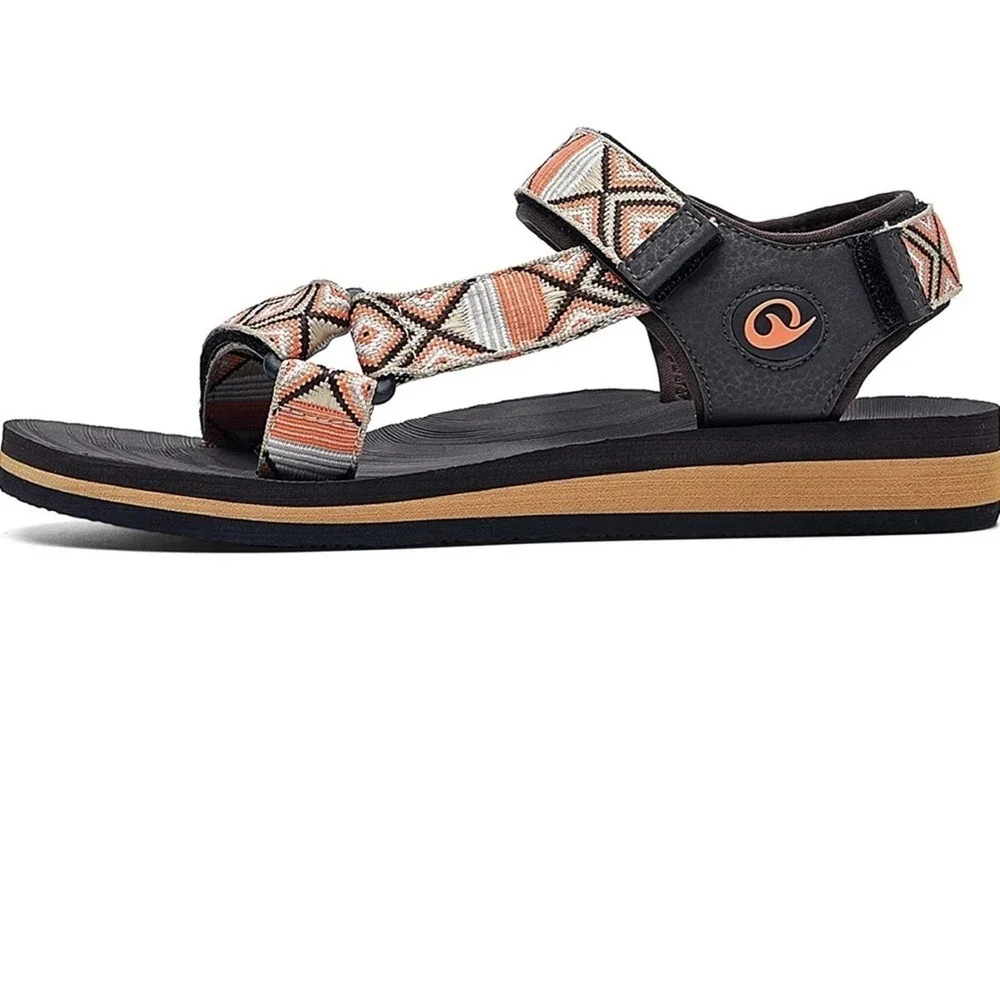 Womens Walking Sport Flat Sandals Comfort Water Shoes for Summer Outdoor Hiking